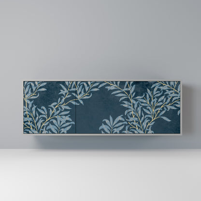 BLUE LEAVES 3-Door Sideboard in Grey Finish