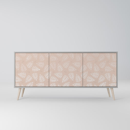 LÖV PÅ BEIGE 3-dörrars skänk i grå finish