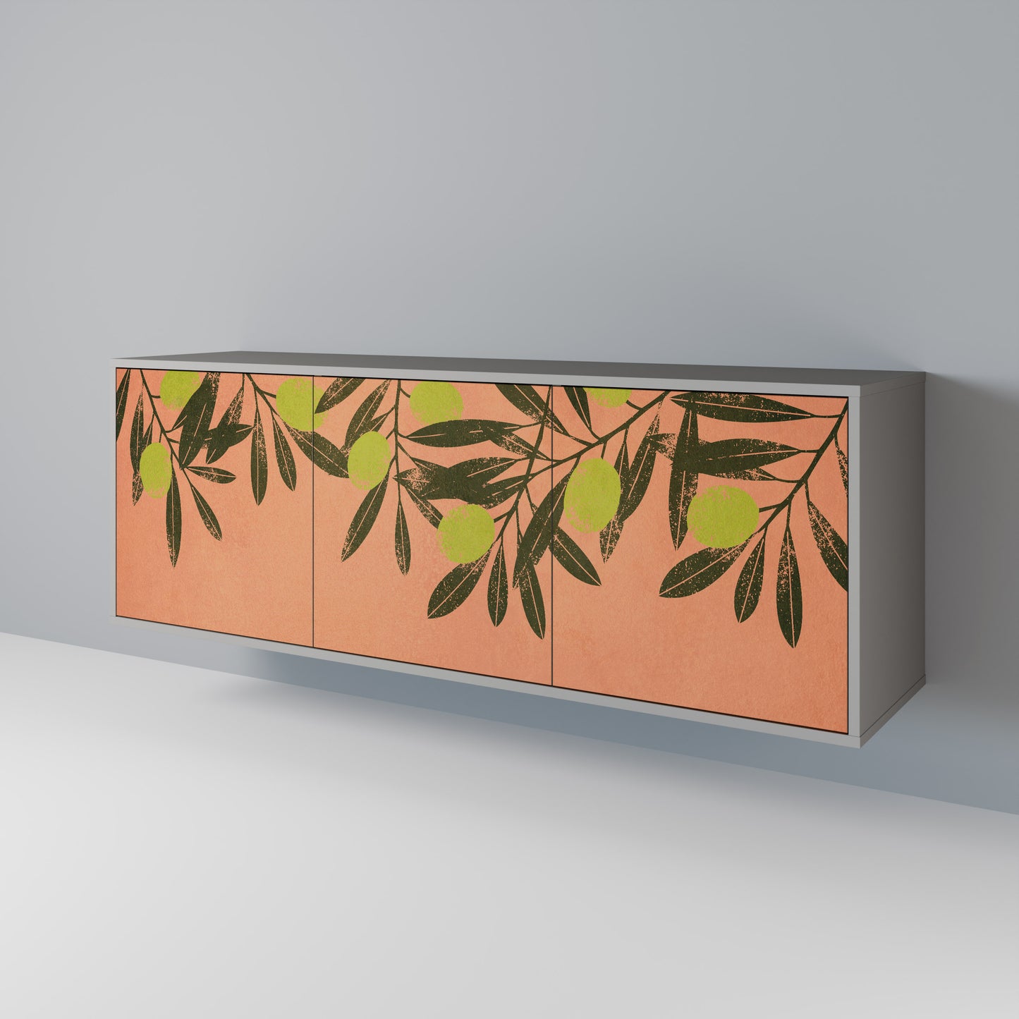 JUICY OLIVES 3-Door Sideboard in Grey Finish