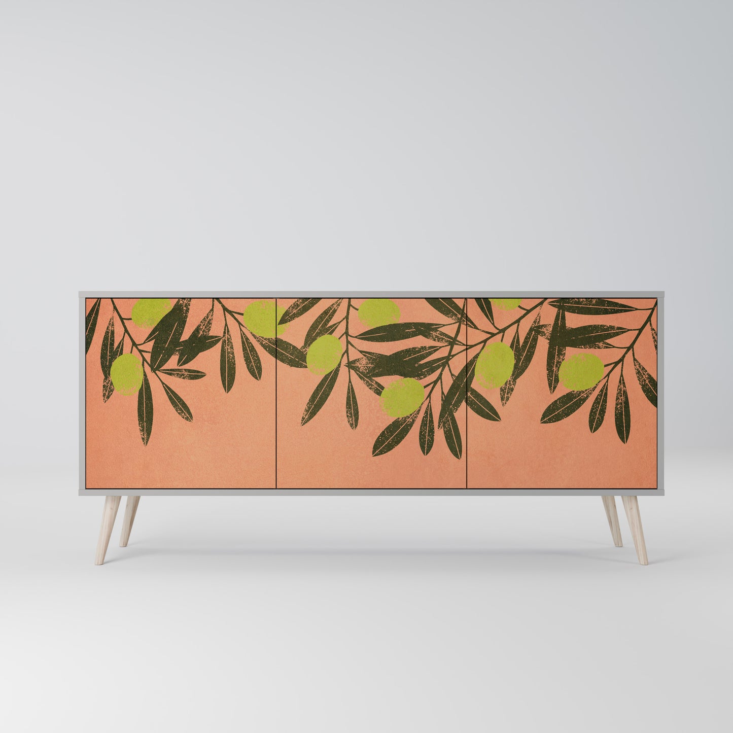 JUICY OLIVES 3-Door Sideboard in Grey Finish