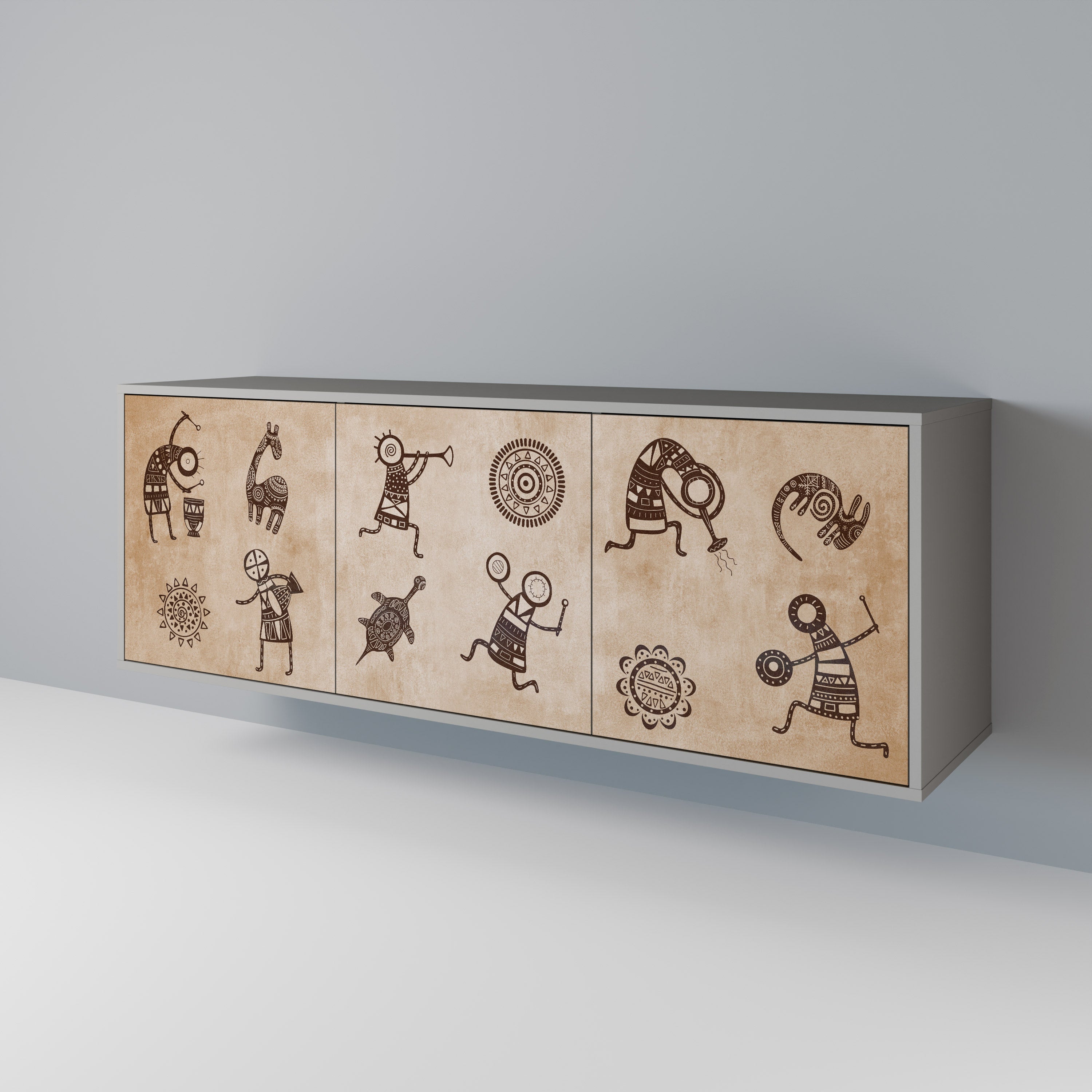 AFRICAN STYLE Skänk med tre dörrar