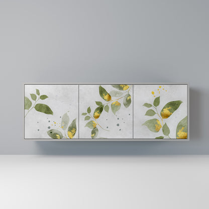 ELEGANT BOTANICS 3-dörrars skänk i grå finish