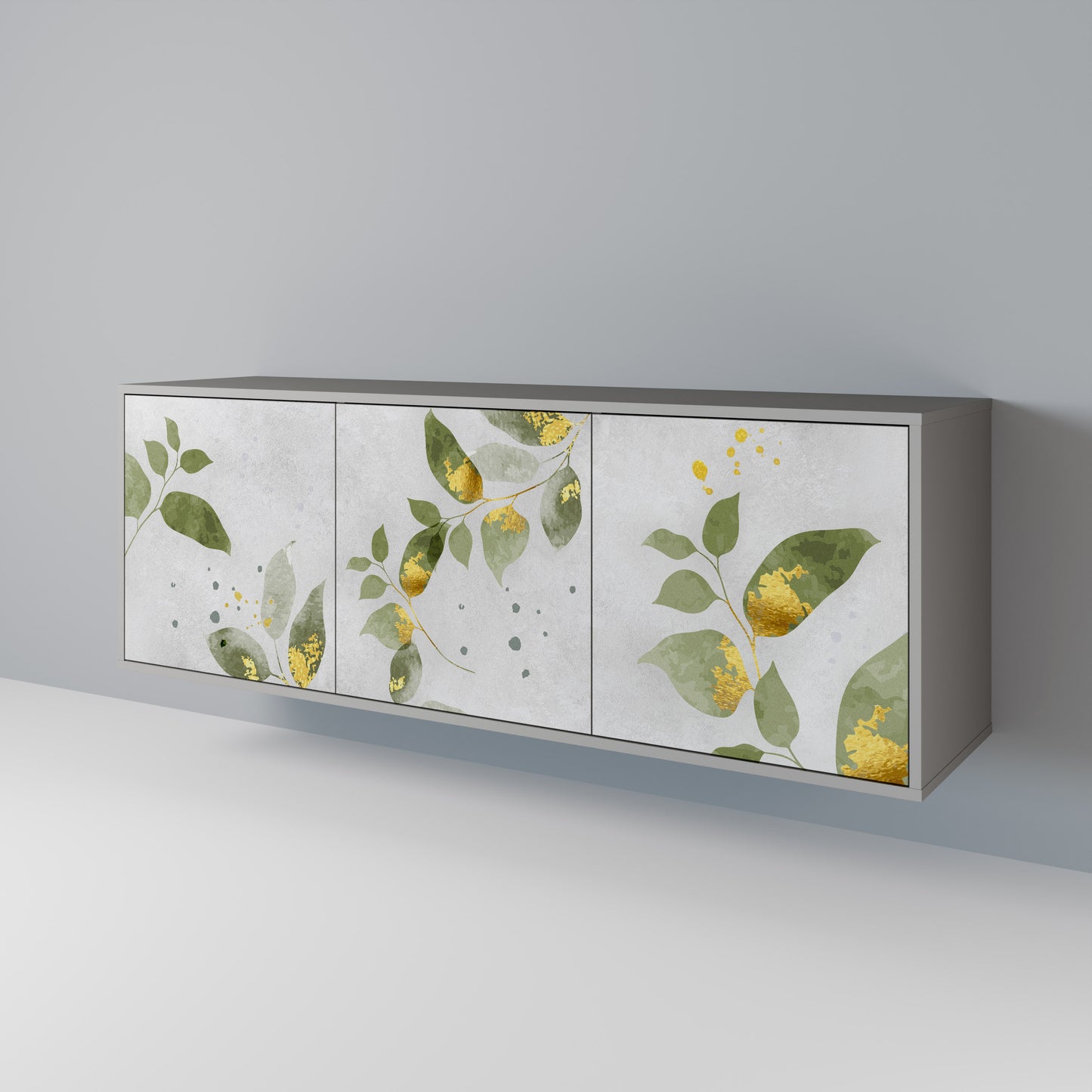 ELEGANT BOTANICS 3-dörrars skänk i grå finish