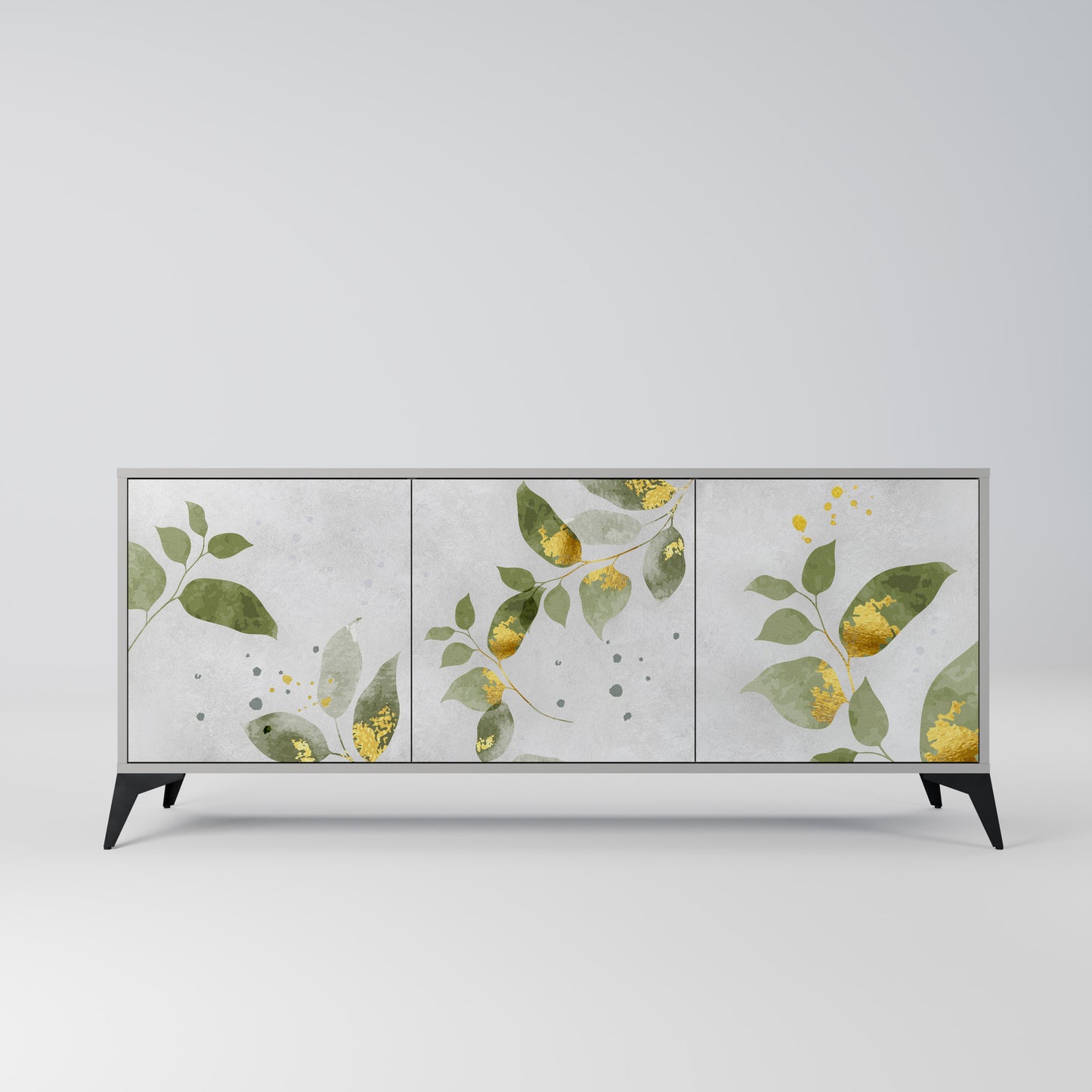 ELEGANT BOTANICS 3-dörrars skänk i grå finish