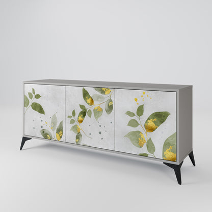 ELEGANT BOTANICS 3-dörrars skänk i grå finish