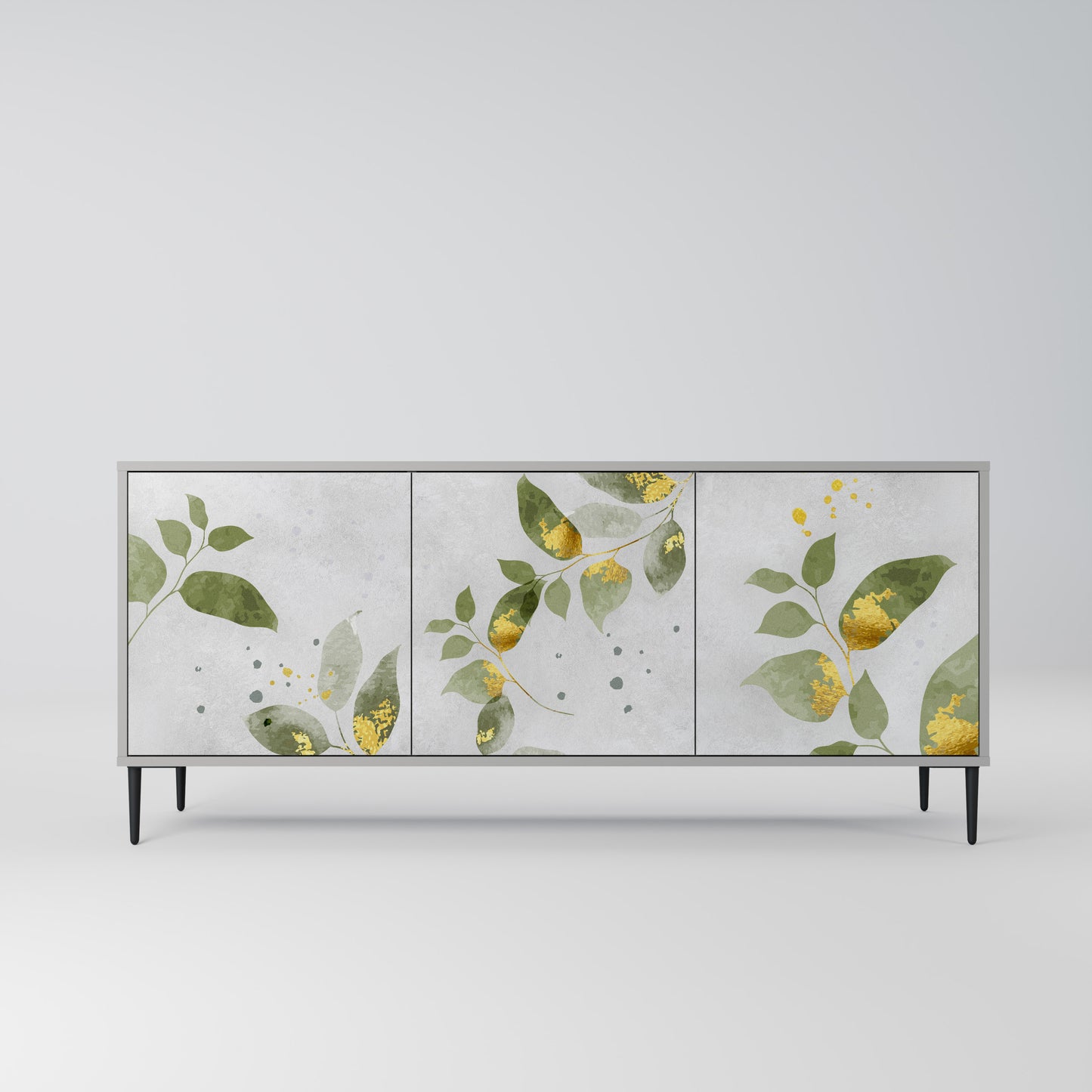 ELEGANT BOTANICS 3-dörrars skänk i grå finish