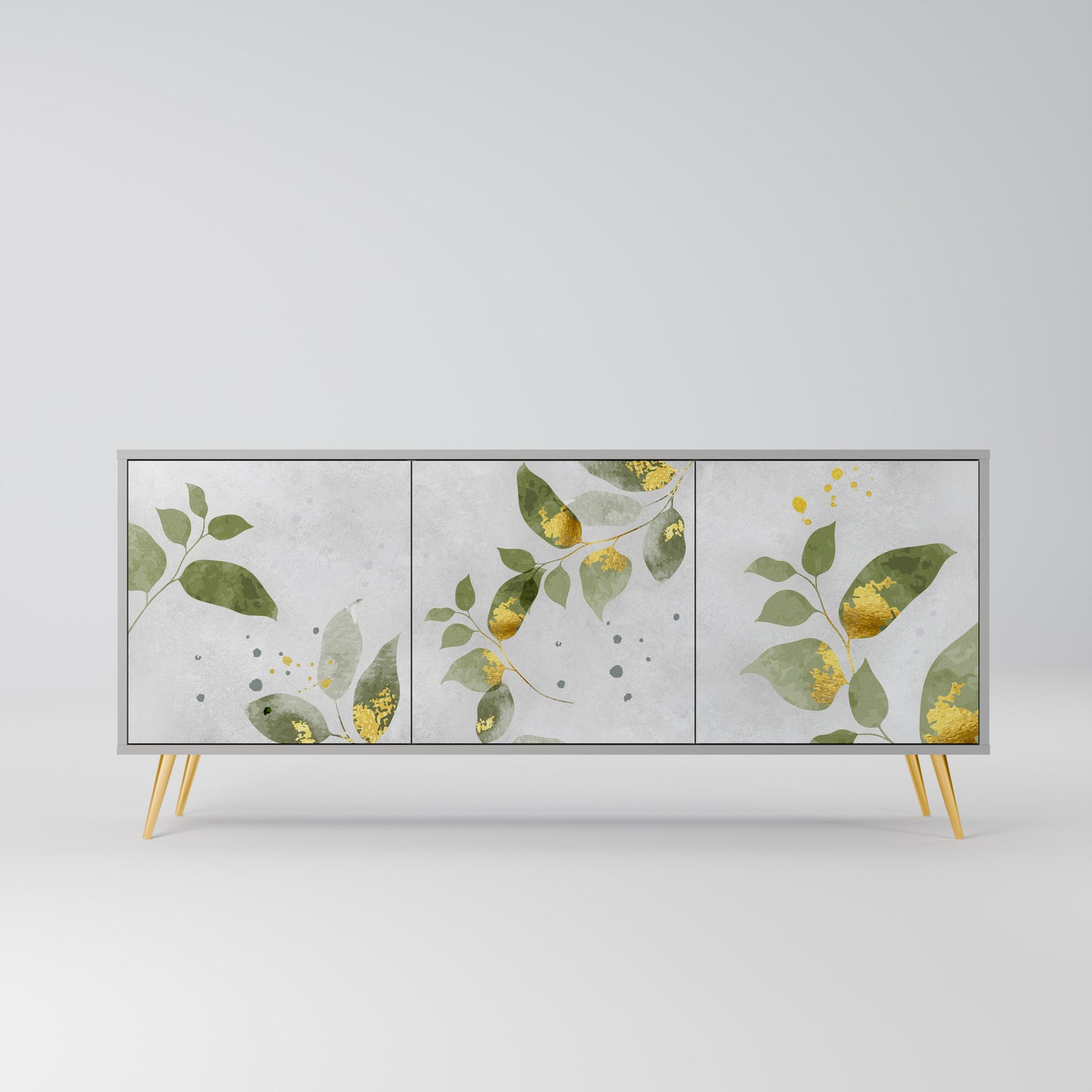 ELEGANT BOTANICS 3-dörrars skänk i grå finish