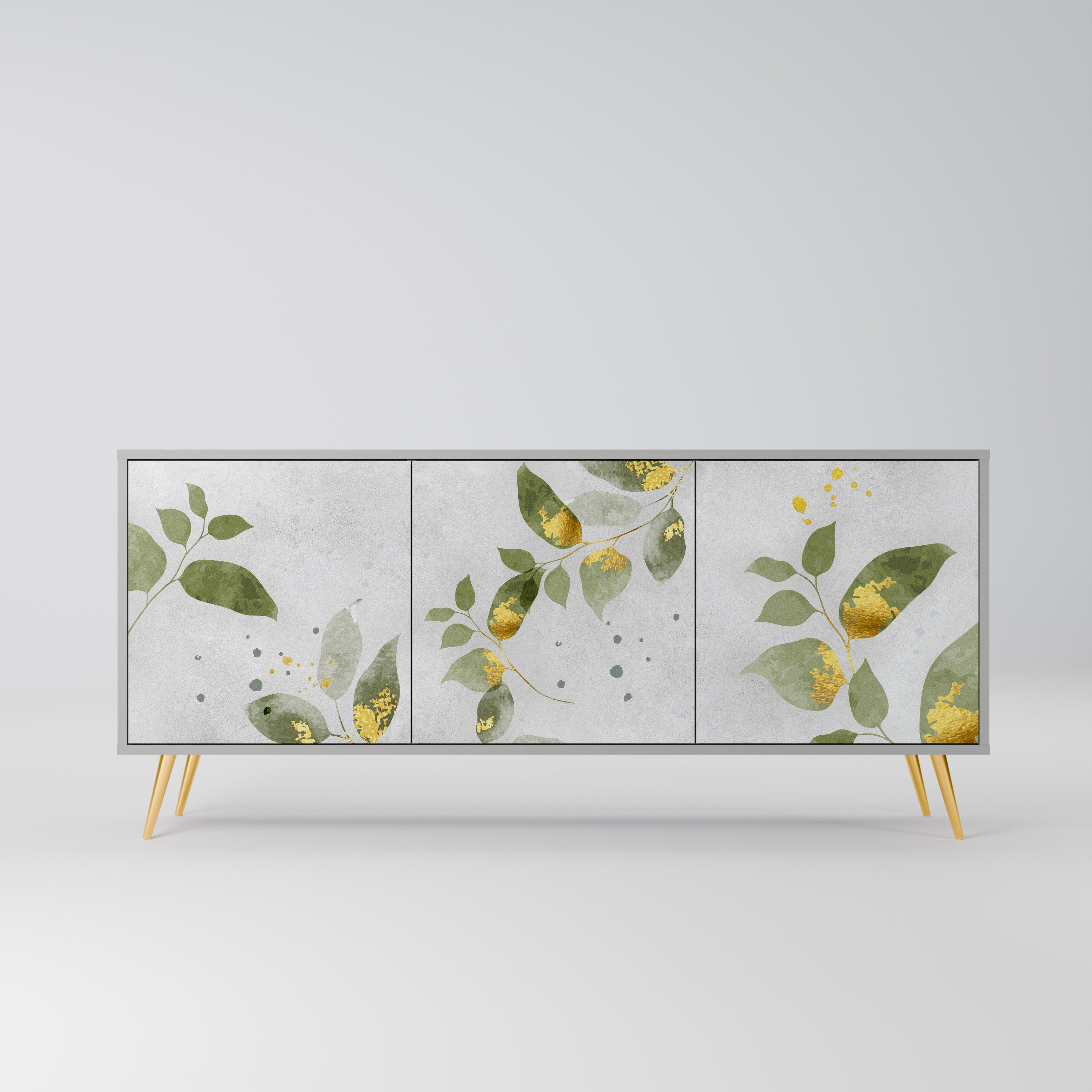 ELEGANT BOTANICS 3-dörrars skänk i grå finish