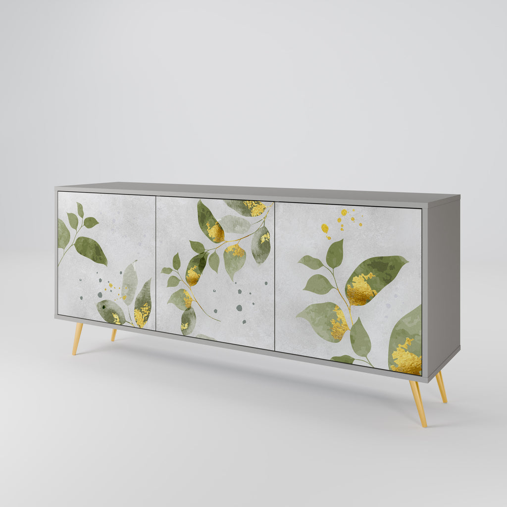 ELEGANT BOTANICS 3-dörrars skänk i grå finish
