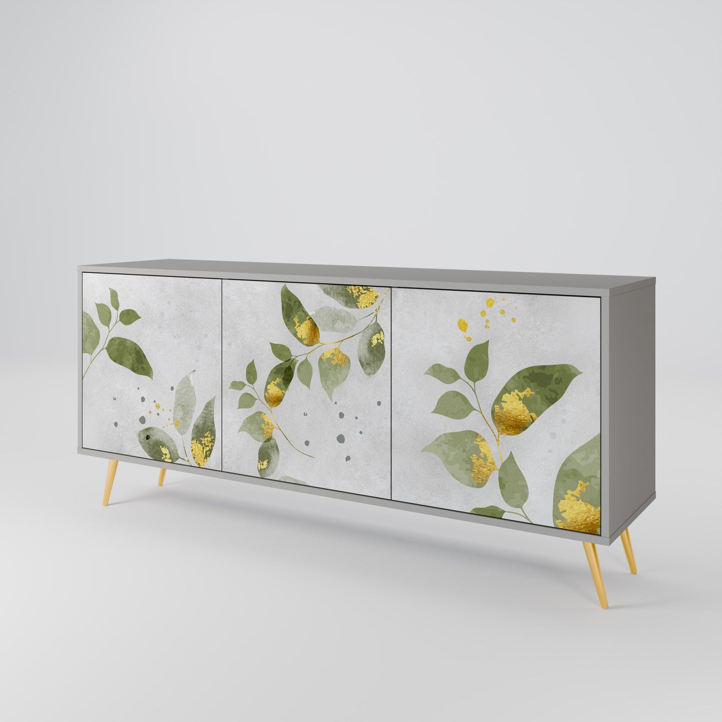 ELEGANT BOTANICS 3-dörrars skänk i grå finish