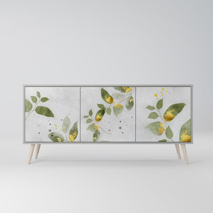 ELEGANT BOTANICS 3-dörrars skänk i grå finish