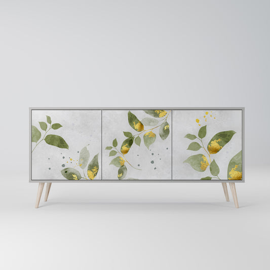 ELEGANT BOTANICS 3-dörrars skänk i grå finish