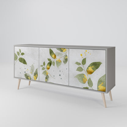 ELEGANT BOTANICS 3-dörrars skänk i grå finish