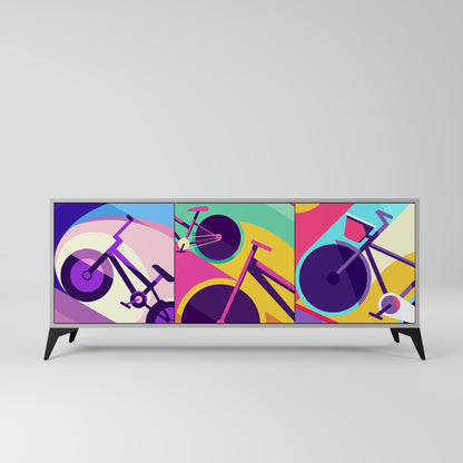 BIKE DREAMS 3-dörrars sideboard i grå finish
