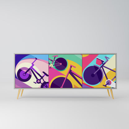 BIKE DREAMS 3-dörrars sideboard i grå finish