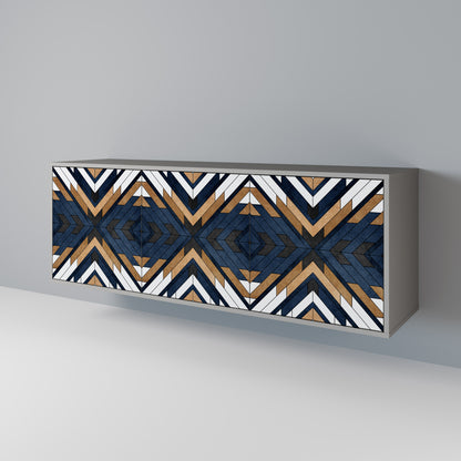 ARTFUL GEOMETRY 3-dörrars skänk i grå finish