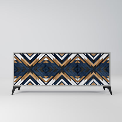 ARTFUL GEOMETRY 3-dörrars skänk i grå finish