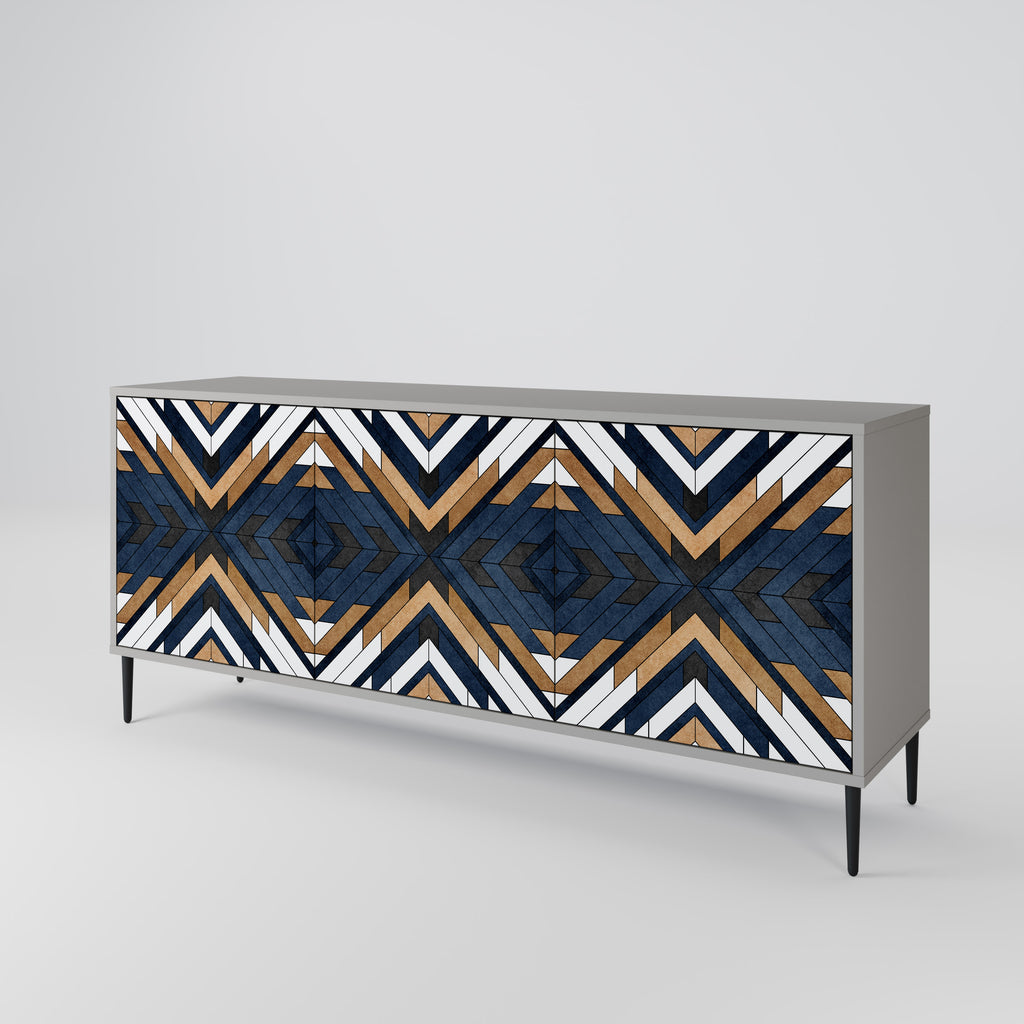 ARTFUL GEOMETRY 3-dörrars skänk i grå finish