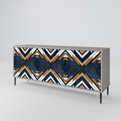 ARTFUL GEOMETRY 3-dörrars skänk i grå finish
