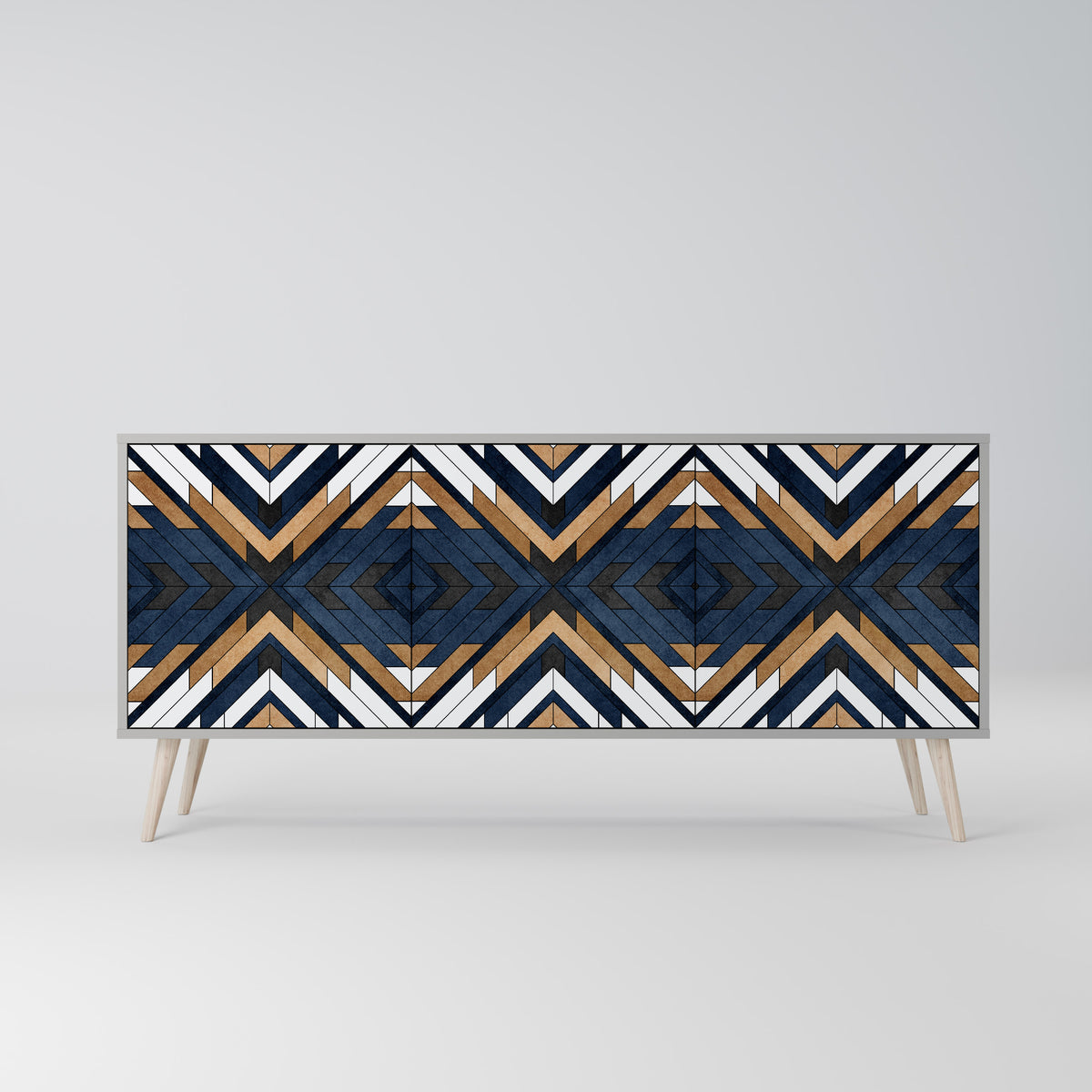 ARTFUL GEOMETRY Skänk med tre dörrar
