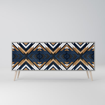 ARTFUL GEOMETRY 3-dörrars skänk i grå finish