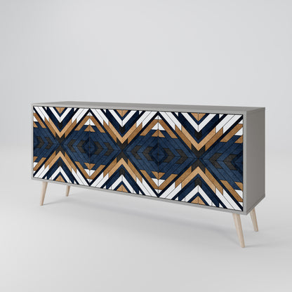 ARTFUL GEOMETRY Skänk med tre dörrar