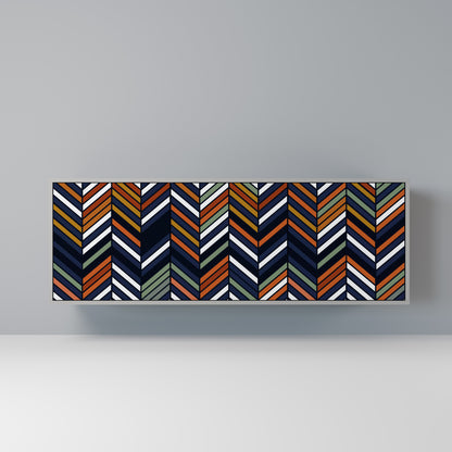VIBRANT PATCHWORK 3-dörrars skänk i grå finish
