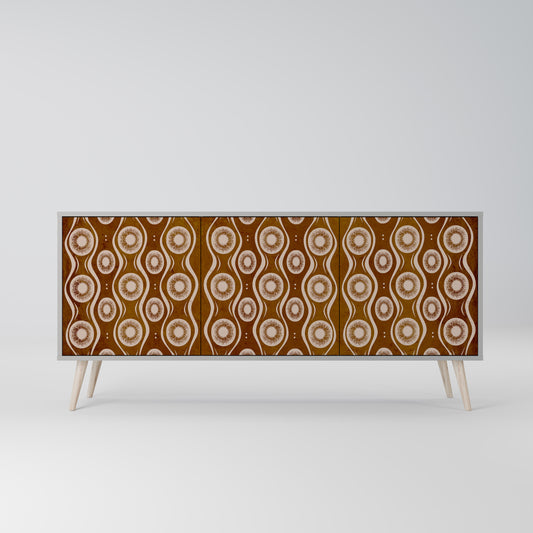 BROWN EYES 3-Door Sideboard in Grey Finish