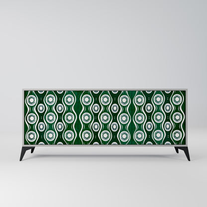 GREEN EYES 3-Door Sideboard in Grey Finish