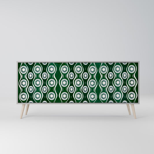 GREEN EYES 3-Door Sideboard in Grey Finish