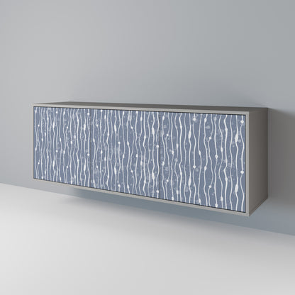 GRAPHITE RAIN 3-dörrars skänk i grå finish