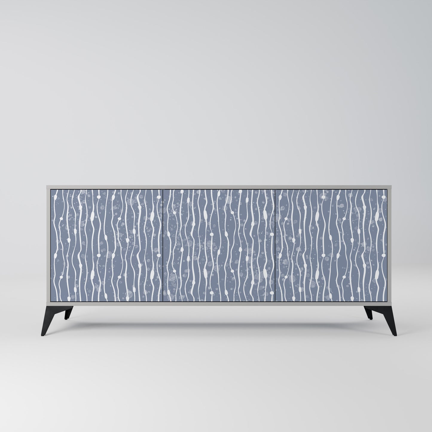 GRAPHITE RAIN 3-dörrars skänk i grå finish