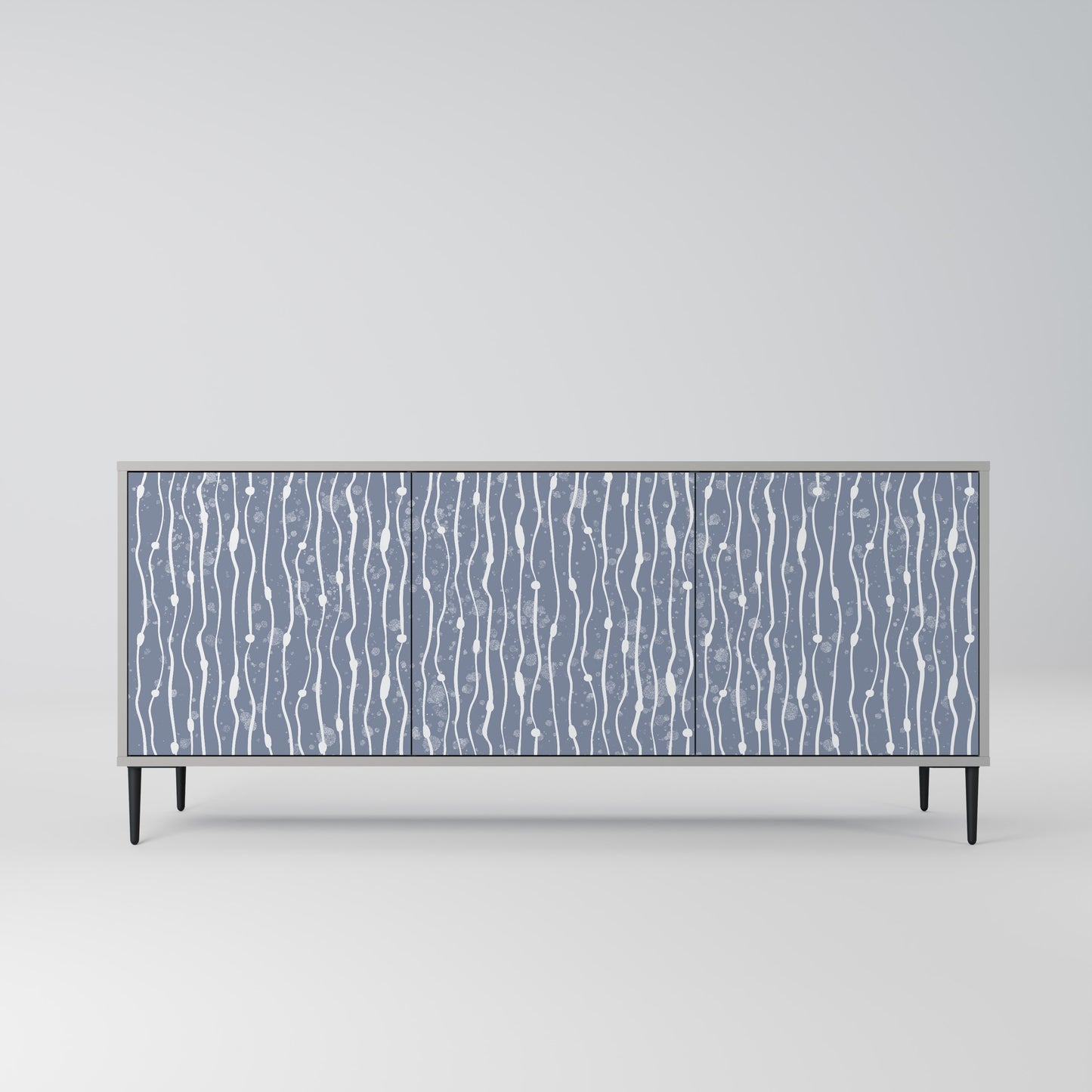 GRAPHITE RAIN 3-dörrars skänk i grå finish