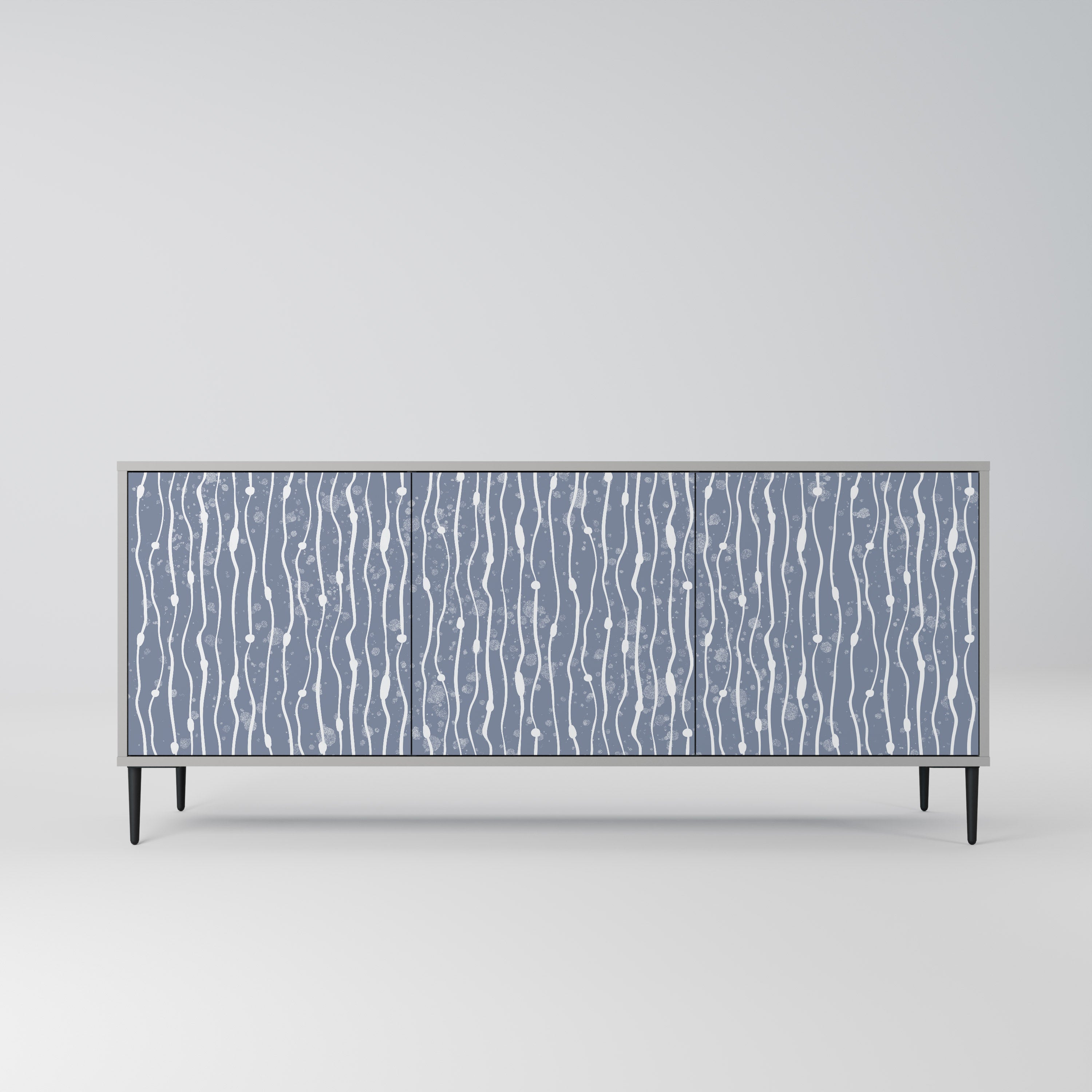 GRAPHITE RAIN 3-dörrars skänk i grå finish