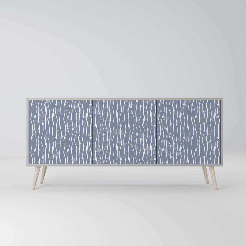 GRAPHITE RAIN 3-dörrars skänk i grå finish