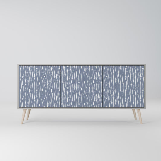 GRAPHITE RAIN 3-Door Sideboard in Grey Finish