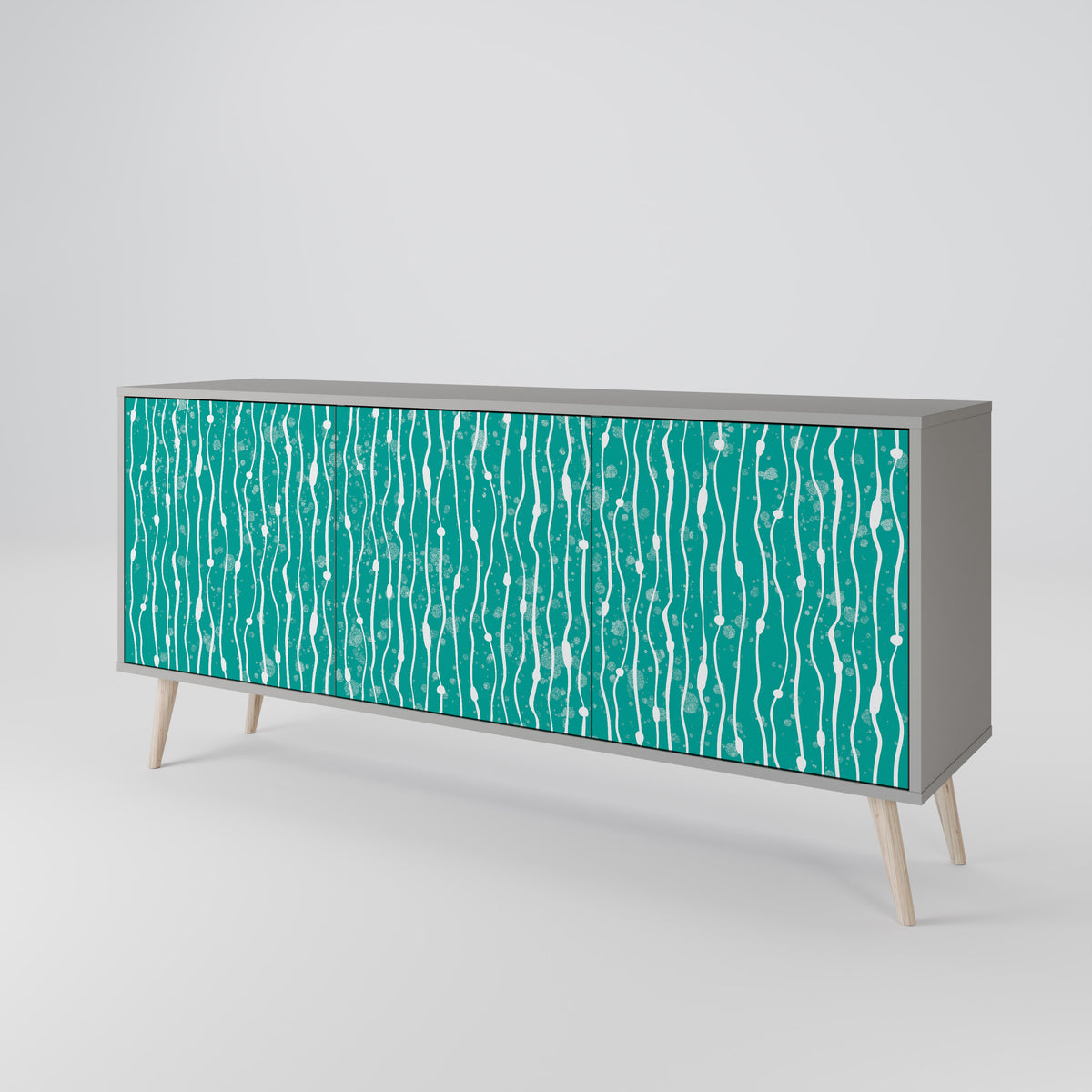 TURQUOISE RAIN Skänk med tre dörrar