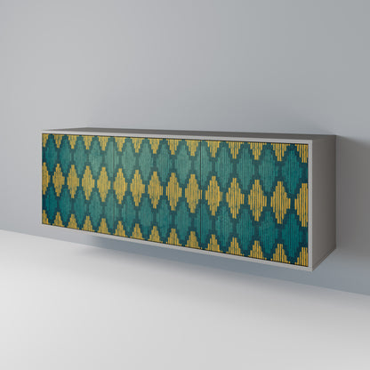 POLYGONS 3-dörrars skänk i grå finish