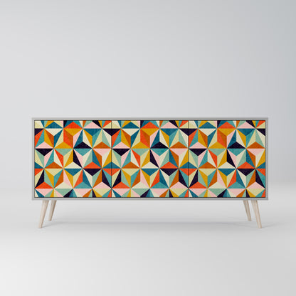 TESSELATE TREASURES 3-Door Sideboard in Grey Finish