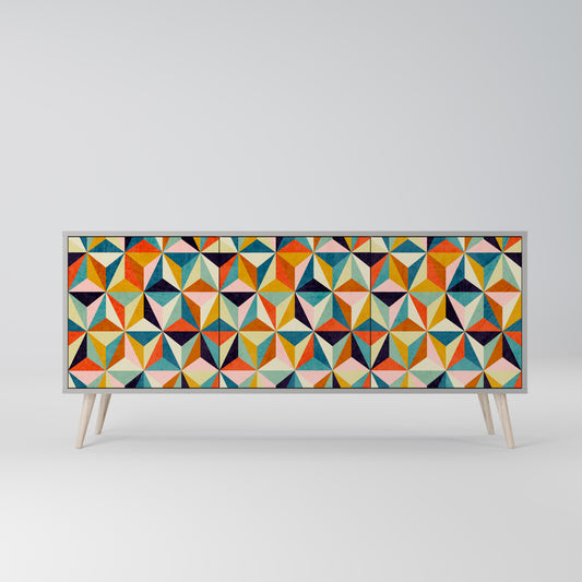 TESSELATE TREASURES 3-Door Sideboard in Grey Finish