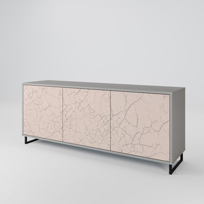 CERAMIC TEXTURE 3-Door Sideboard in Grey Finish