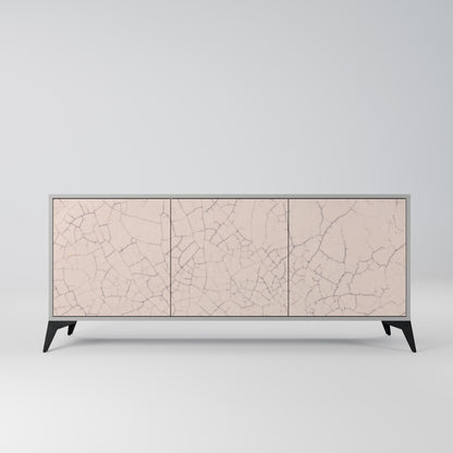 CERAMIC TEXTURE 3-Door Sideboard in Grey Finish