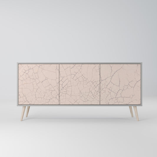 CERAMIC TEXTURE 3-Door Sideboard in Grey Finish