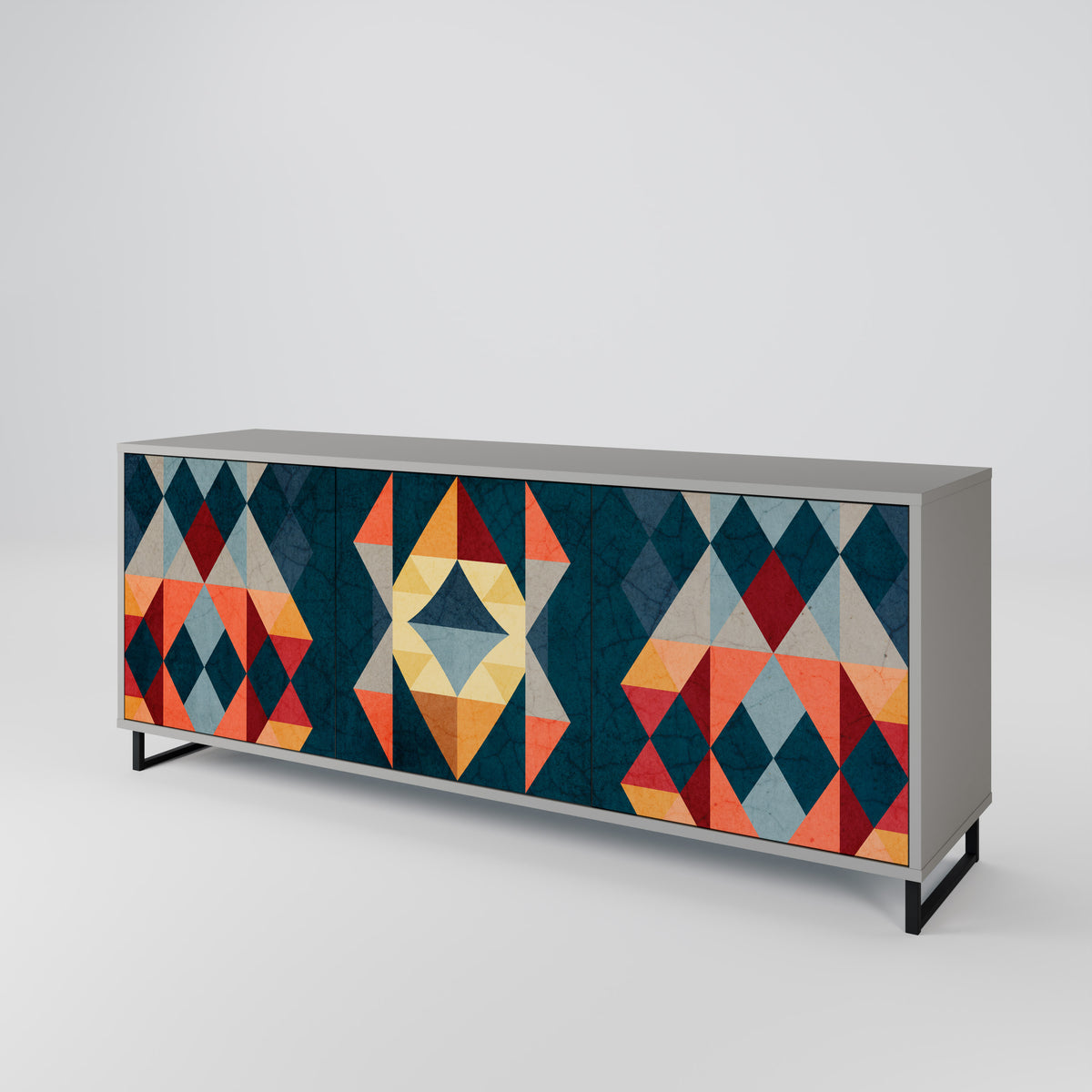 CRACKED ILLUSION Skänk med tre dörrar