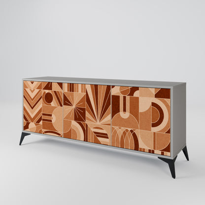 PRISM MOSAIC 3-Door Sideboard in Grey Finish