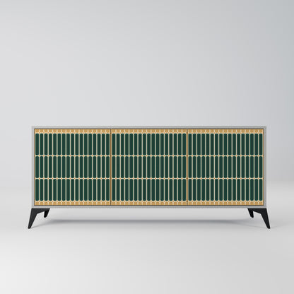 ILUSION GATE 3-Door Sideboard in Grey Finish