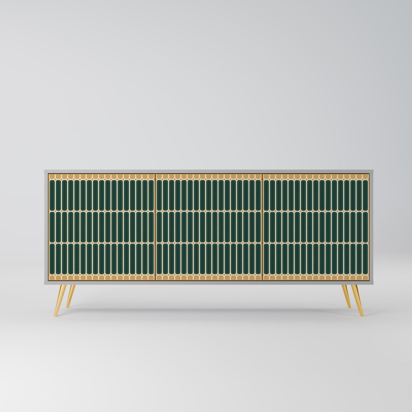 ILUSION GATE 3-Door Sideboard in Grey Finish