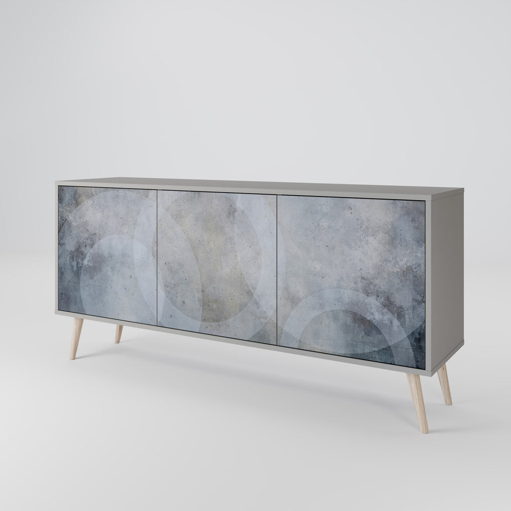 MUTED ARC 3-dörrars skänk i grå finish