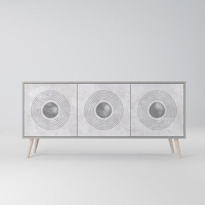 SOLID CIRCLES 3-Door Sideboard in Grey Finish