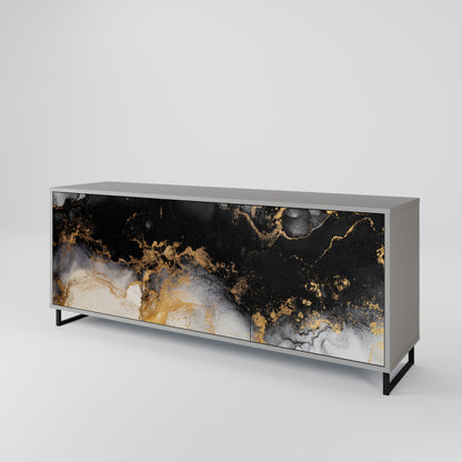 MARBLE OF TOMMORROW 3-Door Sideboard in Grey Finish